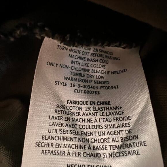 Current Elliot Olive Chino Crop Pants Drawstring Waist Medium - Picture 8 of 9